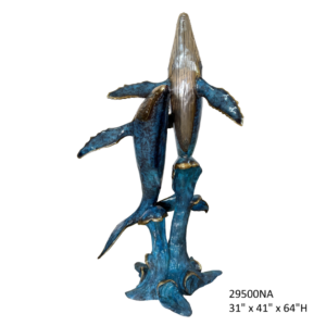 2 Humpback Whales Breaching - 64"H