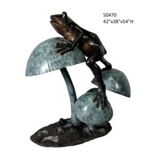 Frog on Mushroom Fountain - 54"H