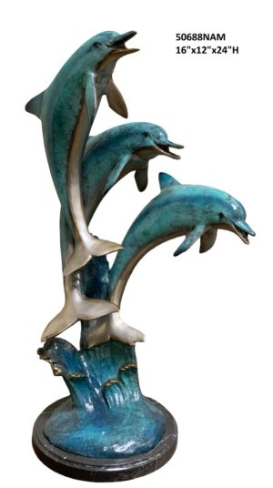3 Dolphins on Base - 24"H