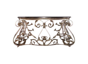 Ornate Scrollwork Console with Marble Top - 67"L