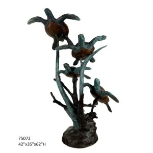 4 Sea Turtles with Coral, Life-Size - 62"H