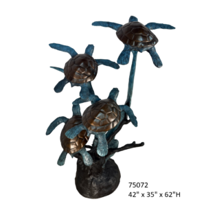4 Sea Turtles with Coral, Life-Size - 62"H