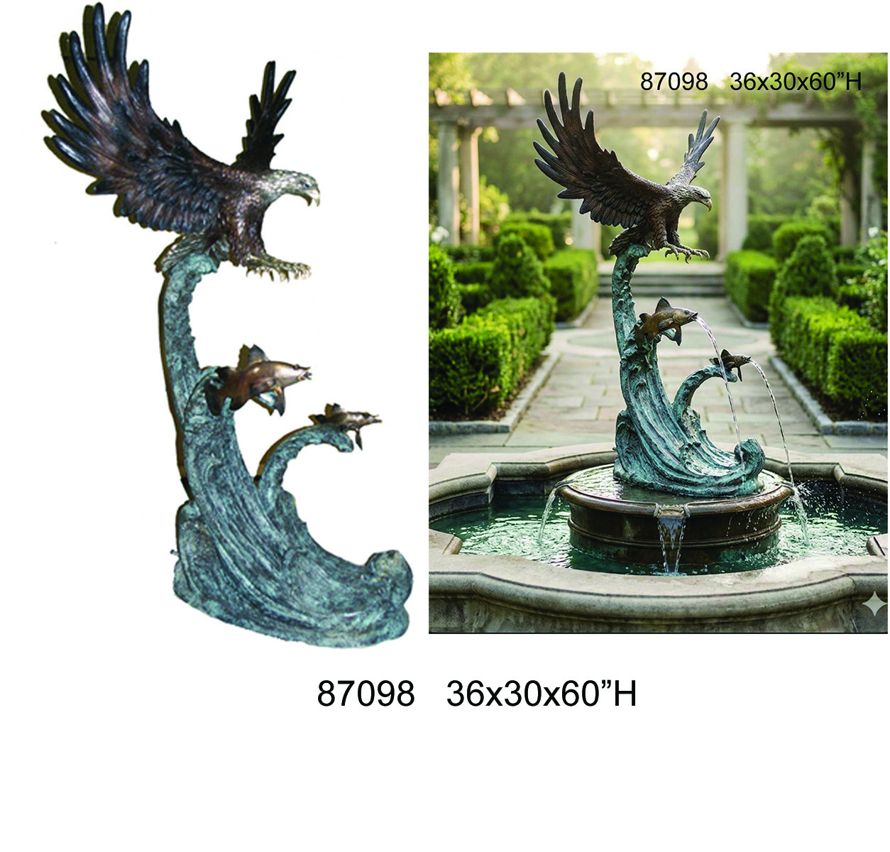 Eagle Over Wave w/Fish