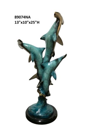 3 Hammerhead Sharks - 25"H