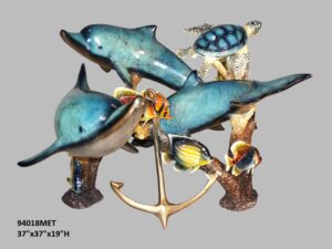 Dolphin & Turtle Coffee Table Base - 19"H