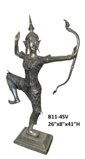 Rama The Archer, Bronze, Silver Patina - 41"H