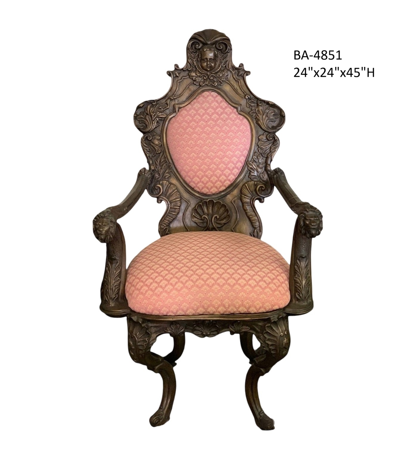 Lion-Crested Armchair - 45"H