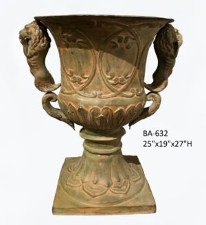 Planter with Merlion Handles, Green -  27"H