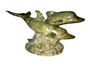 2 Dolphins, Coffee Table Base - 18"H