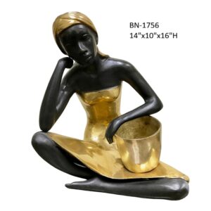 Sitting Lady w/Pail - 16H"