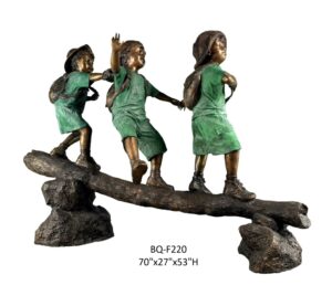 Young Adventurers, 3 Boys on Log - 70 in L