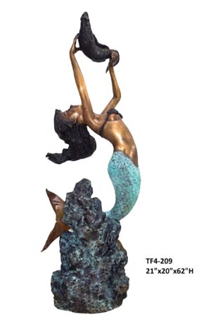 Mermaid with Fish Fountain - 62"H