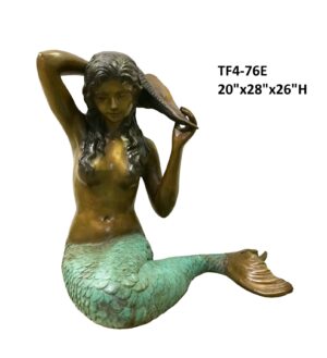 Sitting Mermaid with Conch Shell Fountain - 26"H