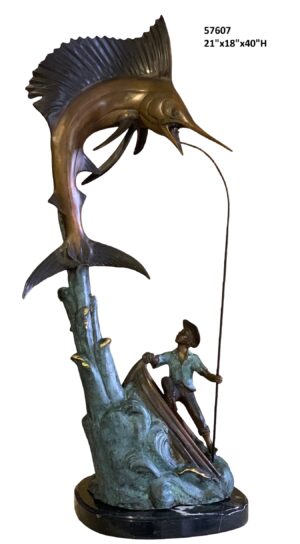 Fisherman catching Swordfish - 40"H