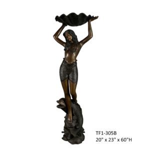 Sea Maiden with Shell Fountain, Signed Dana - 60"H