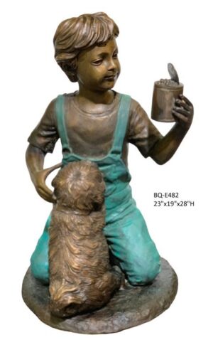 Boy with Puppy & Can - 28"H