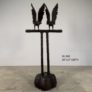 SK-360 Japanese Eagles on Stand Bronze Sculpture