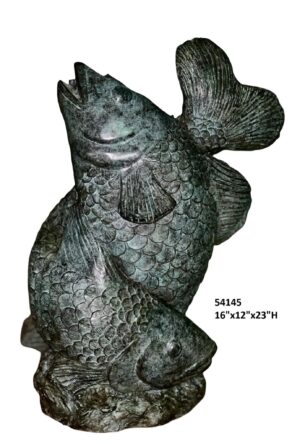 Two Carp Fish Fountain - 23"H