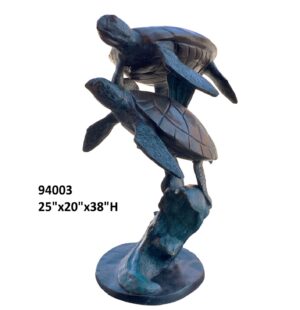 Two Turtles on Wave - 38"H