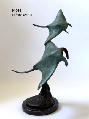 Two Manta Rays Swimming - 21"H