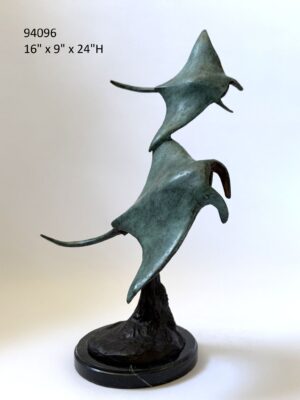 Two Manta Rays Swimming - 24"H