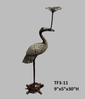 Crane with Lotus on Turtle Fountain - 30"H
