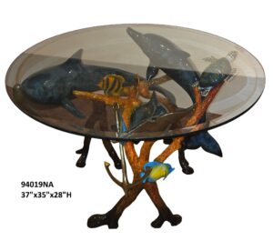 Dolphin and Sea Turtle, Dining Table Base - 28"H