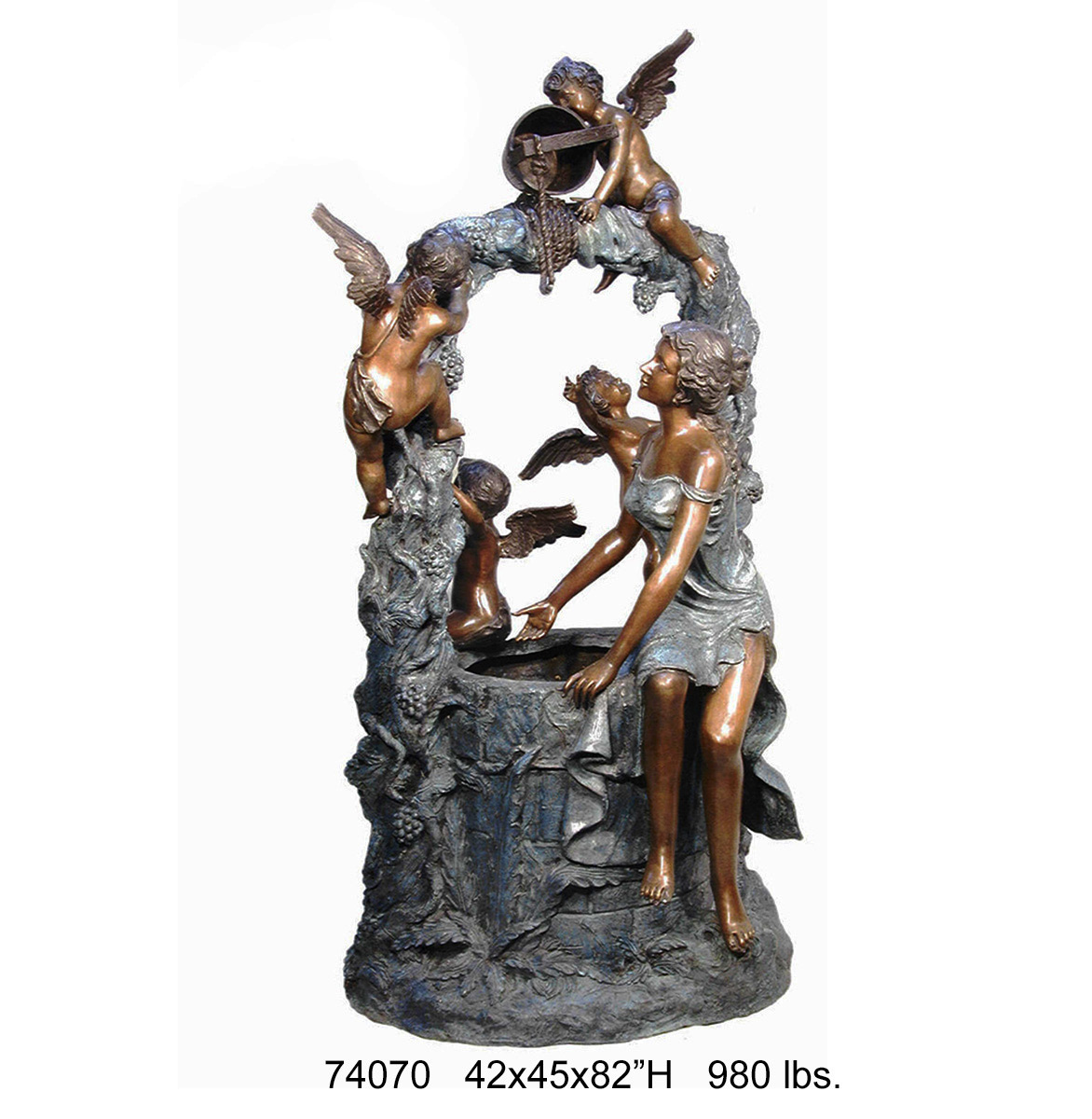 Wishing Well with Lady & Angels Fountain