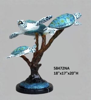 3 Sea Turtles Swimming - 20"H