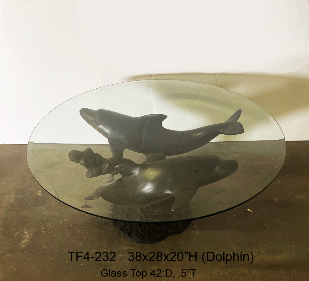 Two-Dolphin Table Base