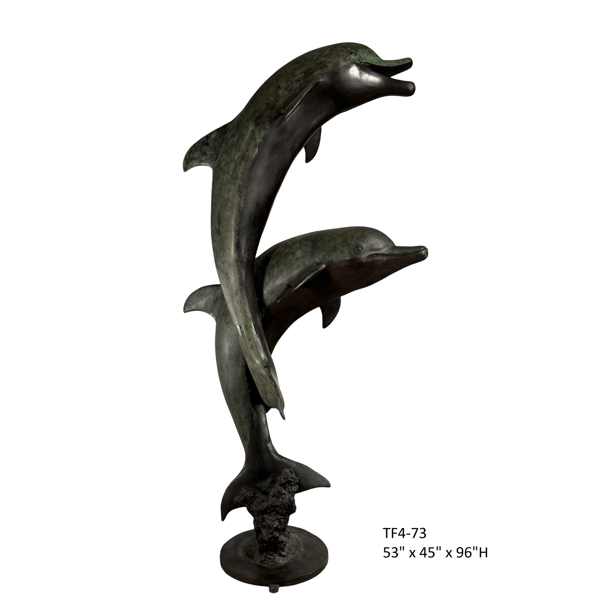 Two Dolphins Upright Fountain - 96 in H