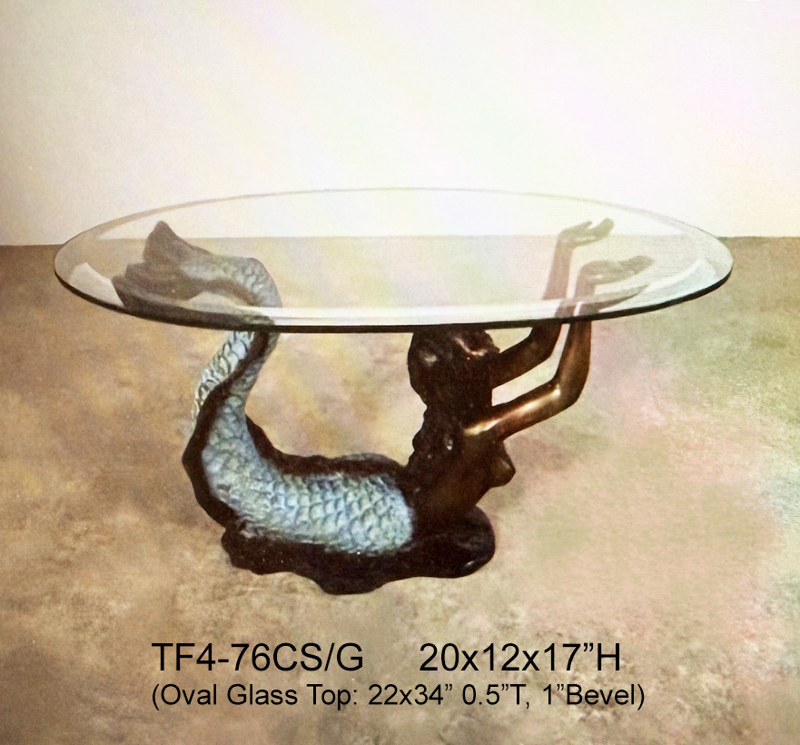 Mermaid with Oval Glass Top