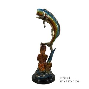 Dorado Fish with Coral, Special Patina - 21"H