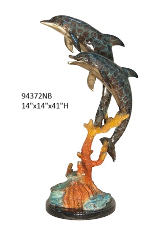 2 Dolphins, Special Patina - 41"H