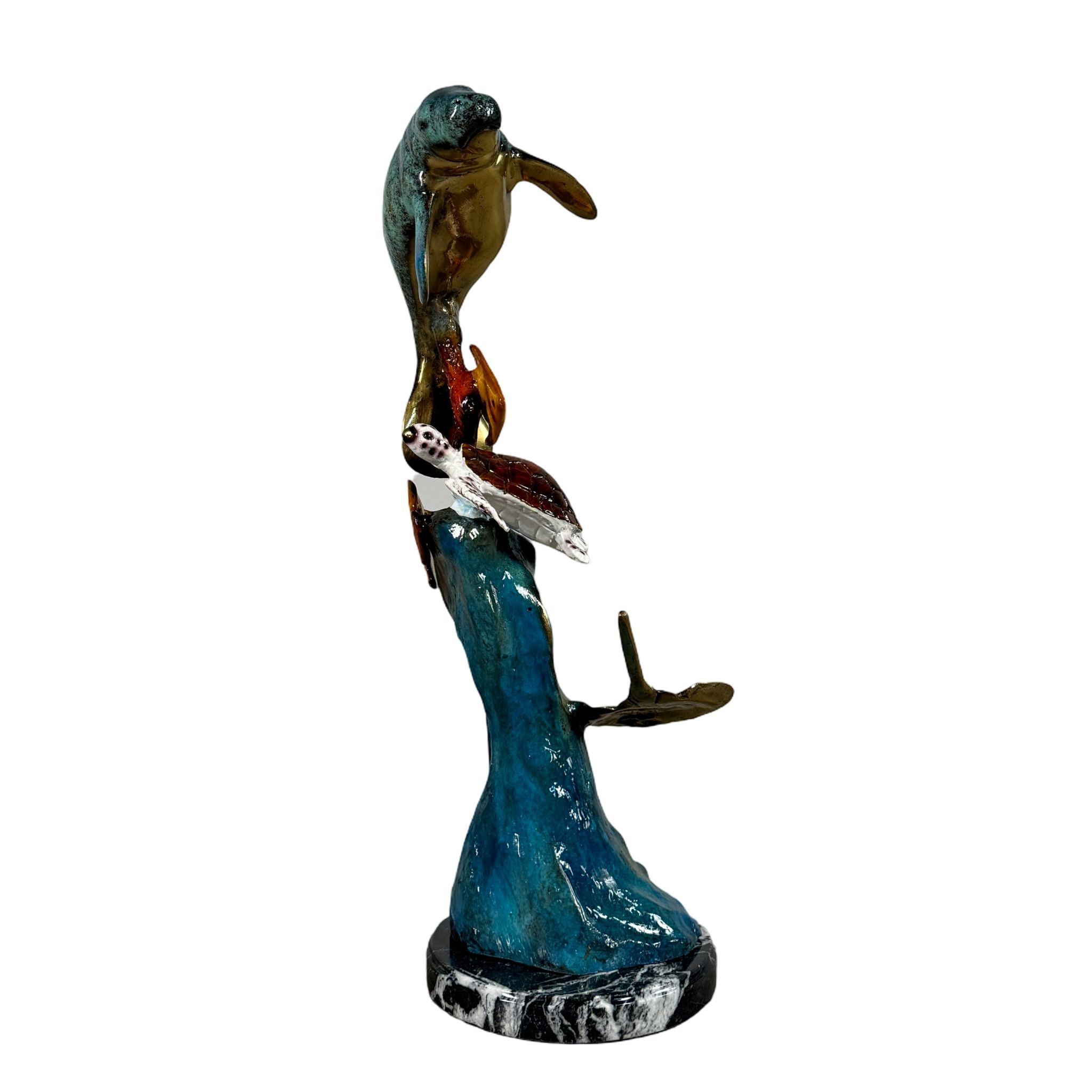 Manatee, Turtle, Stingray, Special Patina - 22"H - Image 5