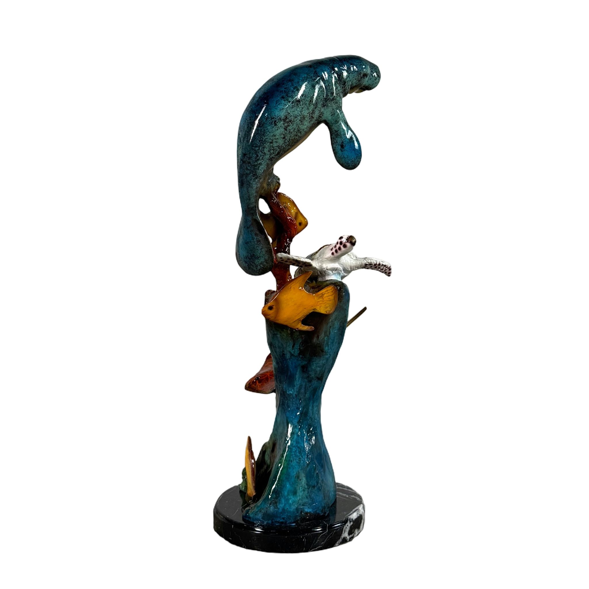 Manatee, Turtle, Stingray, Special Patina - 22"H - Image 4