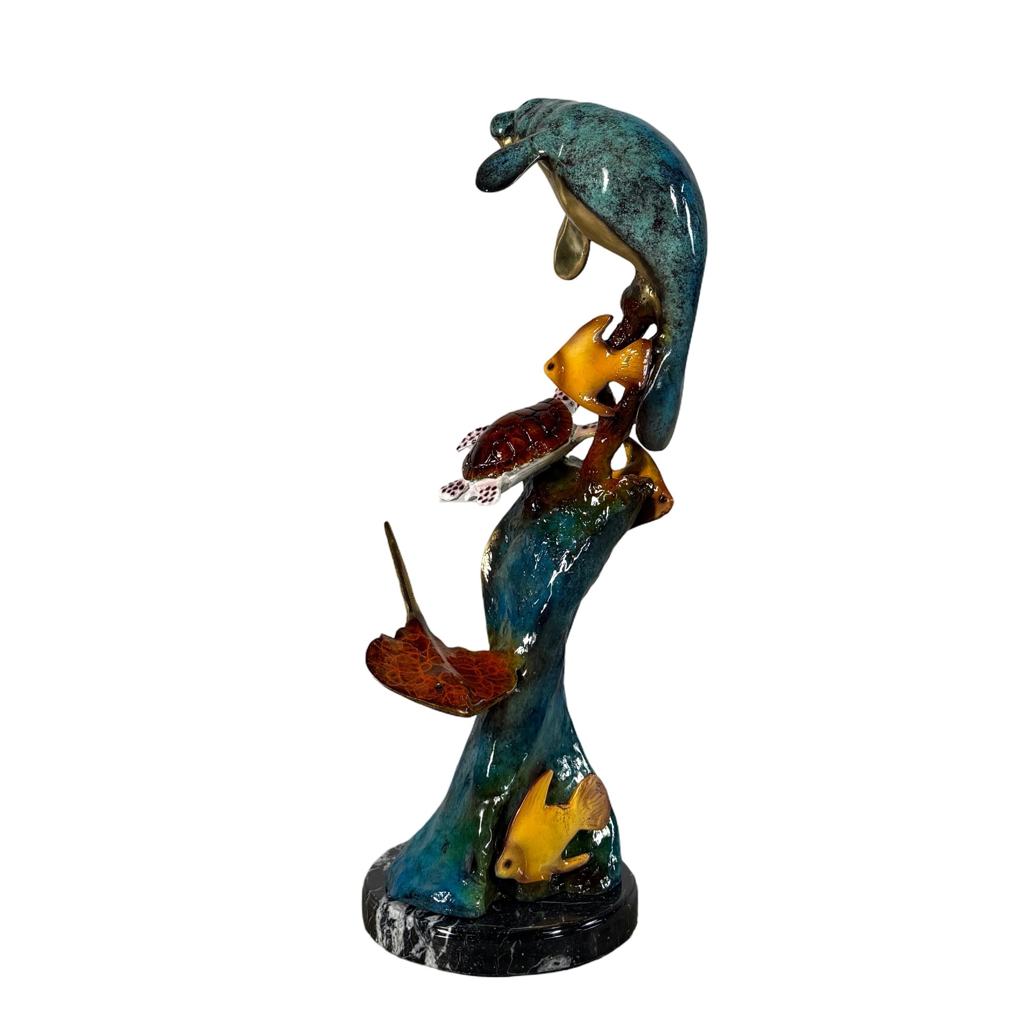 Manatee, Turtle, Stingray, Special Patina - 22"H - Image 3