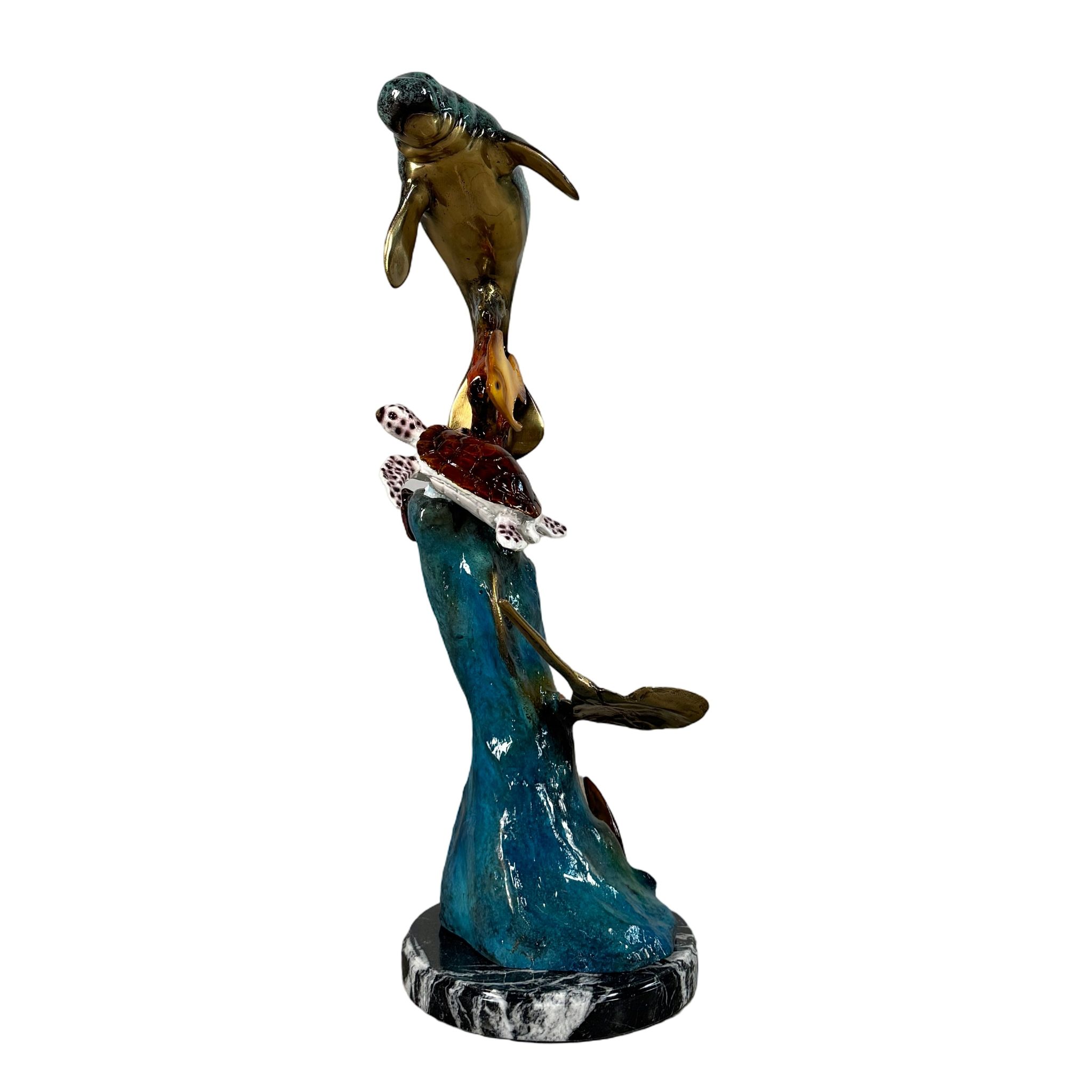 Manatee, Turtle, Stingray, Special Patina - 22"H - Image 6