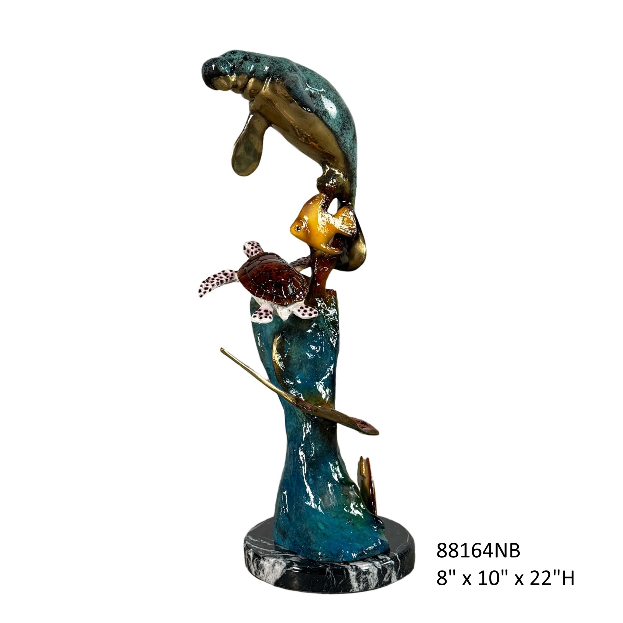 Manatee, Turtle, Stingray, Special Patina - 22"H